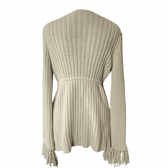 Express sz M Fringe Knit Sweater Cardigan - Picture 3 of 9